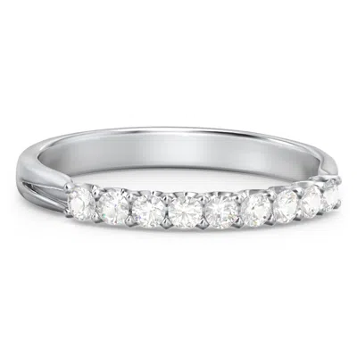 Jewlr Glimmering Love Wedding Ring In 10k White Gold