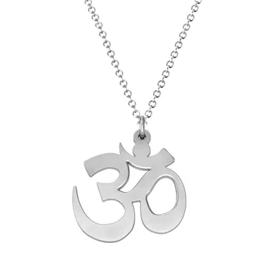 Jewlr Good Vibes Only Om Necklace In Silver