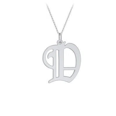 Jewlr Gothic Initial Pendant Necklace - D In Pink