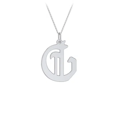 Jewlr Gothic Initial Pendant Necklace - G In Pink