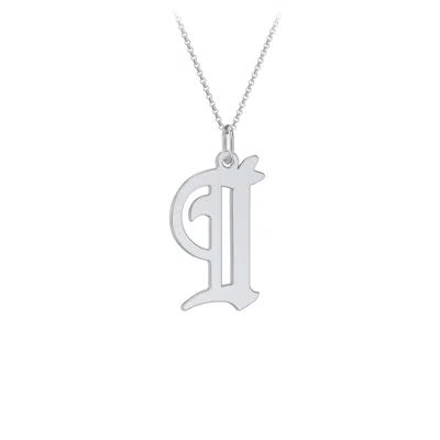 Jewlr Gothic Initial Pendant Necklace - I In Pink