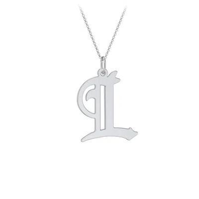 Jewlr Gothic Initial Pendant Necklace - L In Pink