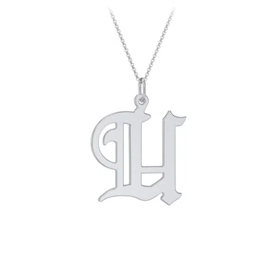 Jewlr Gothic Initial Pendant Necklace - U In Pink