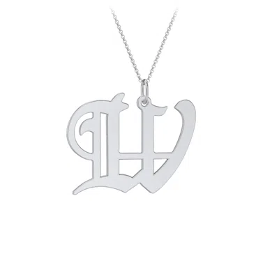 Jewlr Gothic Initial Pendant Necklace - W In Red