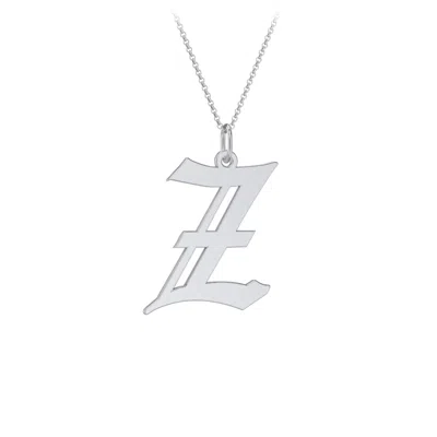 Jewlr Gothic Initial Pendant Necklace - Z In Red