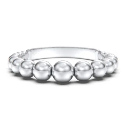Jewlr Graduated Beaded Stacking Ring In Silver