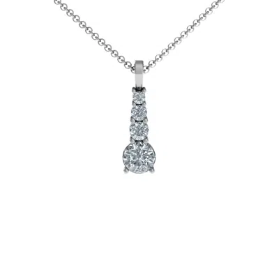 Jewlr Graduated Line Birthstone Pendant In Silver