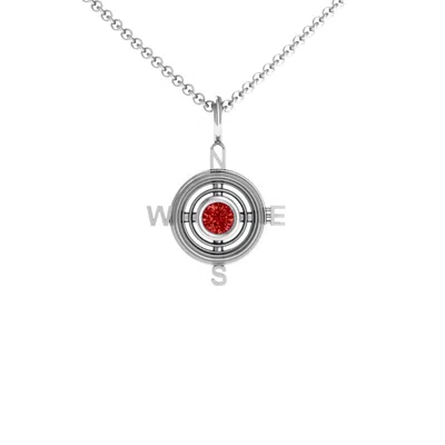 Jewlr Graduation Compass Pendant In Metallic