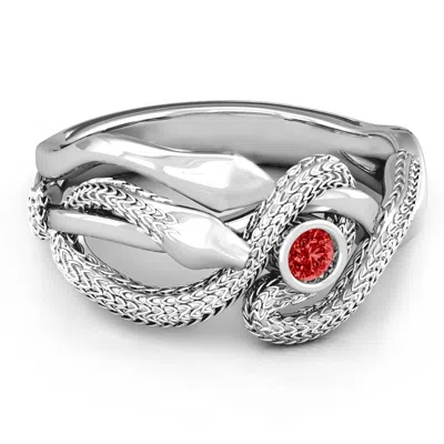 Jewlr Guardian Snake Birthstone Ring In Metallic