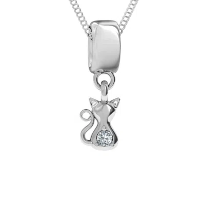 Jewlr Happy Cat Daughters Pendant In Sterling Silver