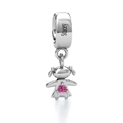 Jewlr Happy Girl Birthstone Bracelet Charm In Silver