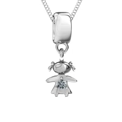 Jewlr Happy Girl Daughters Pendant In Sterling Silver