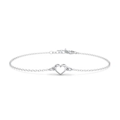 Jewlr Heart Bracelet With Cold Enamel In Silver
