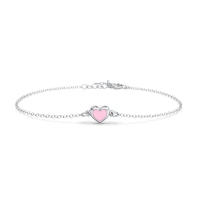 Jewlr Heart Bracelet With Cold Enamel In Metallic