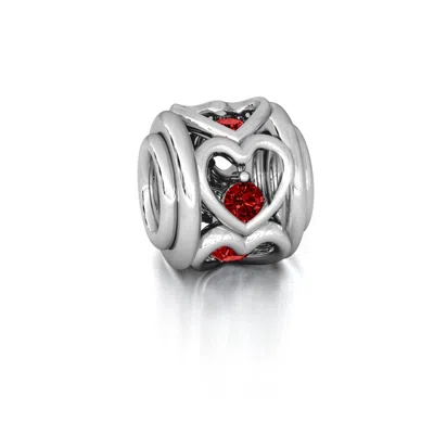 Jewlr Heart Quintet Bracelet Charm In Pink