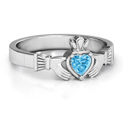 Jewlr Heart Stone Claddagh Daughters Ring In Sterling Silver