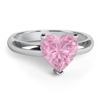 Jewlr Heart Stone In A Double Gallery Setting Promise Ring In Silver