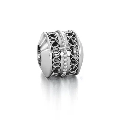 Jewlr Hearts Aligned Couples Bracelet Charm In Silver