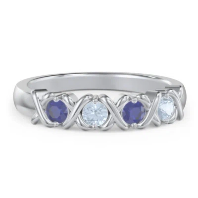 Jewlr Hugs & Kisses Xoxo Ring With 2-5 Stones In Blue