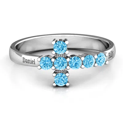 Jewlr I Believe' Side Cross Ring In Silver