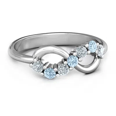 Jewlr Infinity Birthstone Ring In Silver