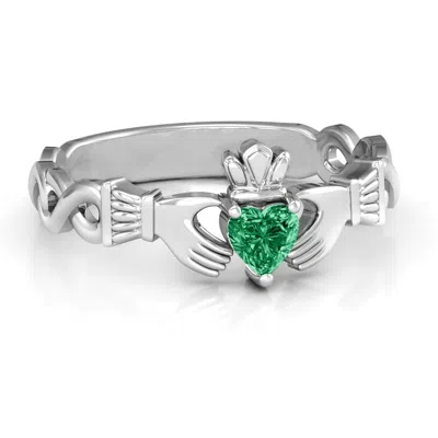 Jewlr Infinity Claddagh With Heart Stone Daughters Ring In Sterling Silver