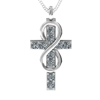 Jewlr Infinity Daughters Cross Pendant In Sterling Silver