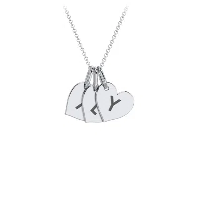Jewlr Initial 3 Heart Disc Necklace In Purple