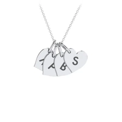 Jewlr Initial 4 Heart Disc Necklace In Pink