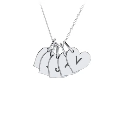 Jewlr Initial 5 Heart Disc Necklace In Pattern