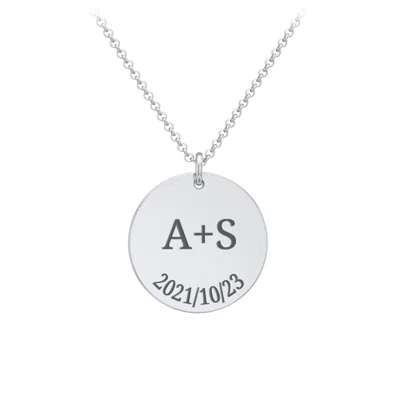 Jewlr Initial And Date Engravable Disc Necklace - 1 In Pattern