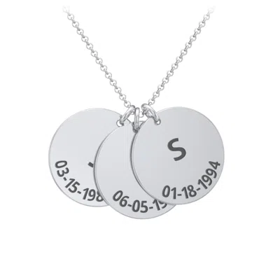 Jewlr Initial And Date Engravable Disc Necklace - 3 In Red