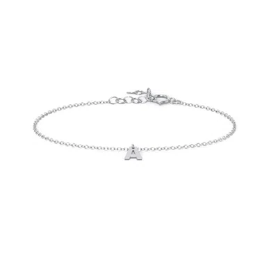 Jewlr Initial Bracelet With 1 Letter - Modern In Metallic