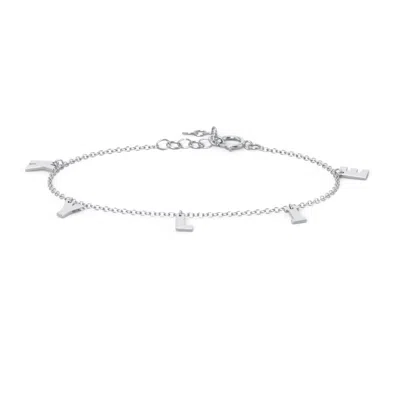 Jewlr Initial Bracelet With 5 Letters - Modern In Metallic