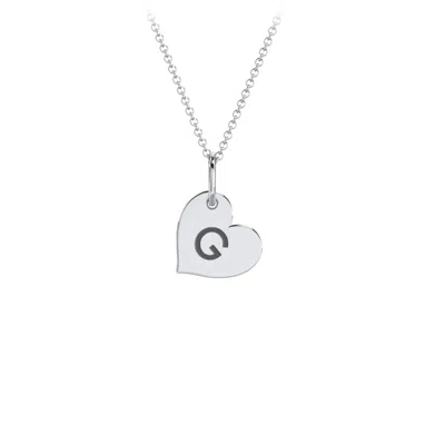 Jewlr Initial Heart Disc Necklace In Pink