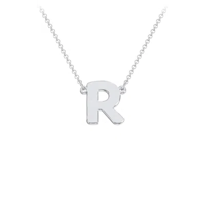 Jewlr Initial Letter Necklace In Silver