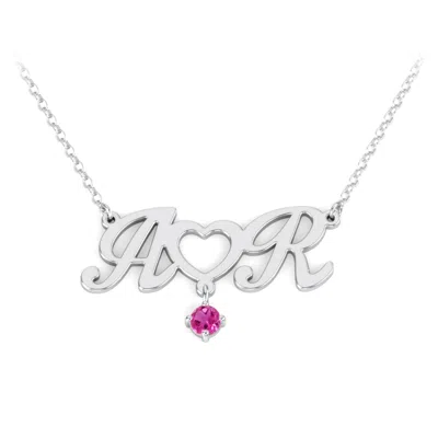 Jewlr Initials And Heart Pendant In Metallic
