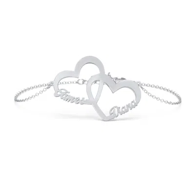 Jewlr Interlocked In Love Name Bracelet In Red