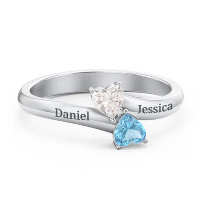 Jewlr Inverted Twin Heart Daughters Ring In Sterling Silver