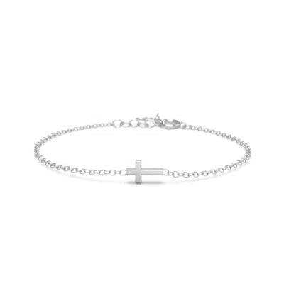 Jewlr Kids And Baby Cross Charm Bracelet In Silver