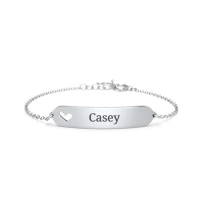 Jewlr Kids And Baby Engravable Bracelet With Heart In White