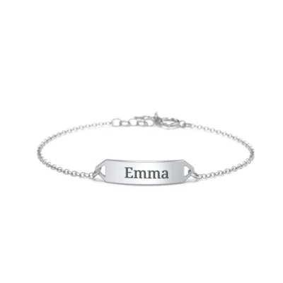 Jewlr Kids And Baby Mini Engravable Bar Bracelet In Silver