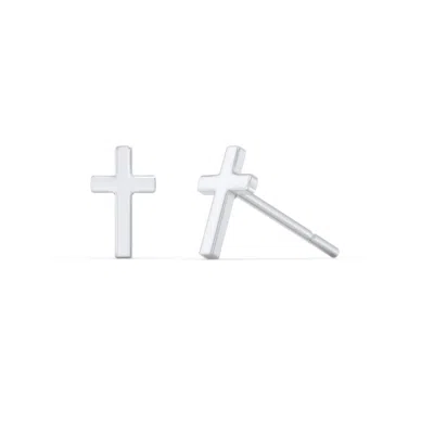 Jewlr Kids Cross Stud Earrings In Silver