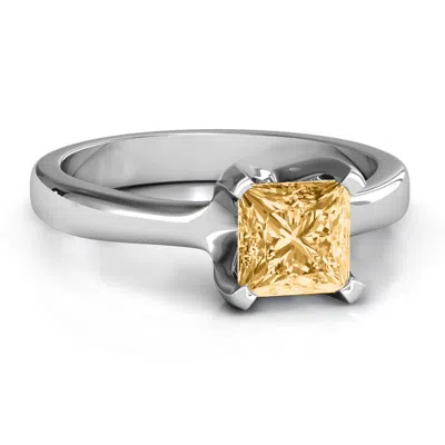 Jewlr Large Princess Solitaire Ring In Brown