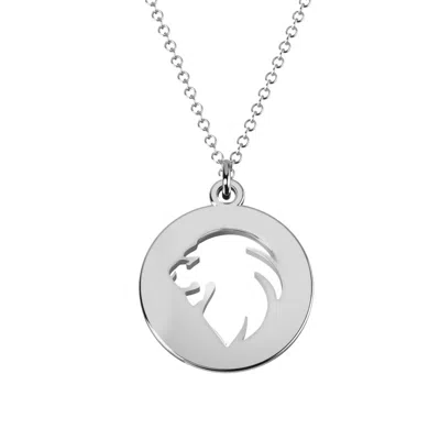 Jewlr Leo Zodiac Sign Cutout Disc Necklace In Red