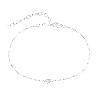 Jewlr Lightning Bolt Anklet In Metallic