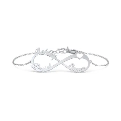 Jewlr Love To Infinity Bracelet In Silver