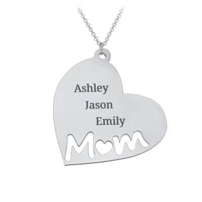 Jewlr Marvelous Mom Engravable Heart Necklace In Silver