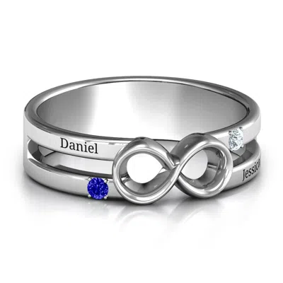 Jewlr Men's Accented Infinity Ring In Metallic