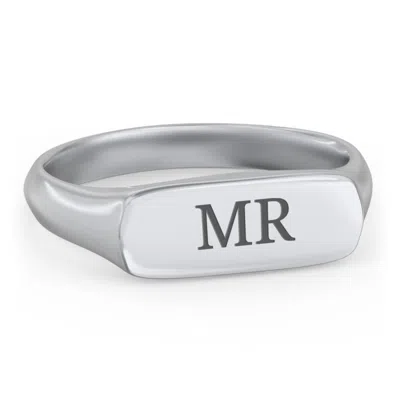 Jewlr Men's Bar Signet Ring In Gray